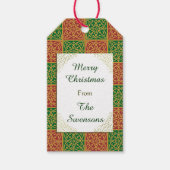Custom Christmas Red Green Fleur-de-lis Geschenkta Geschenkanhänger (Vorderseite)