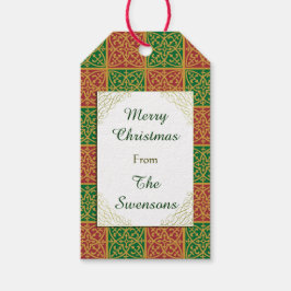 Custom Christmas Red Green Fleur-de-lis Geschenkta Geschenkanhänger