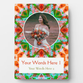 Custom Christmas Red Green Star Wedding Newlyweds Fotoplatte