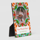 Custom Christmas Red Green Star Wedding Newlyweds Fotoplatte (Seite)