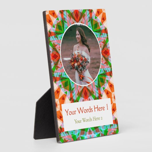 Custom Christmas Red Green Star Wedding Newlyweds Fotoplatte (Seite)