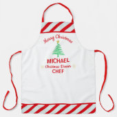 Custom Christmas Red & White Stripes Candy Cane Schürze (Vorderseite)