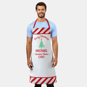 Custom Christmas Red & White Stripes Candy Cane Schürze