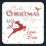 Custom Christmas Reindeer Gift Tag Stickers<br><div class="desc">Hübsche Geschenktafeln,  perfekt für Ihre Weihnachtsfeier und Ihre Geschenktaschen! Passen Sie Ihren Namen an,  indem Sie auf die Schaltfläche Anpassen unter dem Aufkleber klicken und IHREN Namen eingeben. Wunderschön auf einer schlichten,  weißen Geschenktasche! Es gibt zwei Größen.</div>