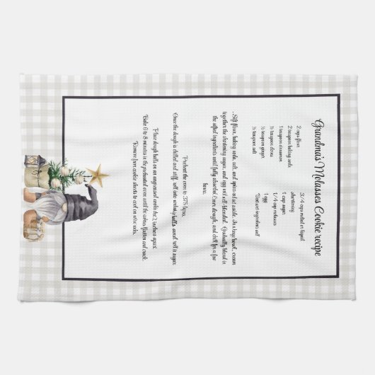 Custom Christmas Rezept Keepake Wasserfarbengenom Geschirrtuch (Horizontal)