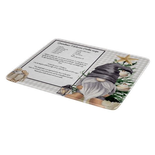 Custom Christmas Rezept Keepake Wasserfarbengenom Schneidebrett (Ecke)