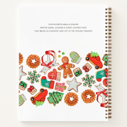 Custom Christmas Rezept weiß und rot Notizblock (Rückseite)