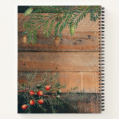 Custom Christmas Rustic Wood Xmas Sketchbook Notizblock (Rückseite)