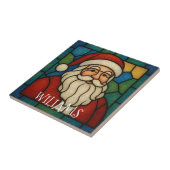 Custom Christmas Santa Art Deco Stained Glass Fliese (Seite)