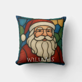 Custom Christmas Santa Art Deco Stained Glass Kissen