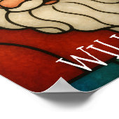 Custom Christmas Santa Art Deco Stained Glass Poster (Ecke)