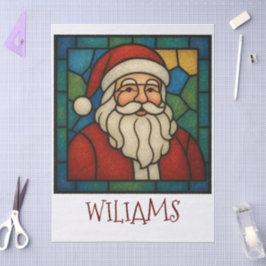 Custom Christmas Santa Art Deco Stained Glass Seidenpapier
