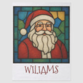 Custom Christmas Santa Art Deco Stained Glass Seidenpapier (Vorderseite)