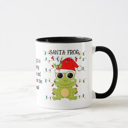 Custom Christmas SANTA FROG Tasse (Rechts)