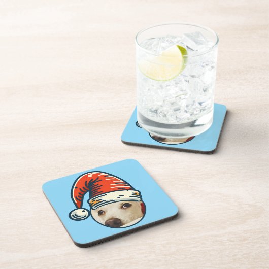 Custom Christmas Santa Personalisiert Pate Getränkeuntersetzer (Rechte Seite)