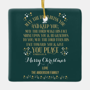 Custom Christmas Sessing Numbers 6:24-26 Foto Keramikornament