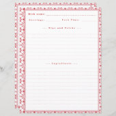 Custom Christmas Snowflake Rezept Card für Binder (Vorne/Hinten)