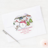 Custom Christmas Snowman Address Stickers (Umschlag)