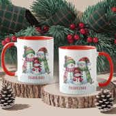Custom Christmas Snowman Coffee Mug Tasse