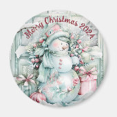 Custom Christmas Snowman Magnet (Vorne)