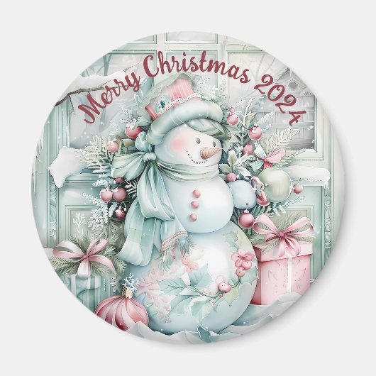 Custom Christmas Snowman Magnet (Vorne)