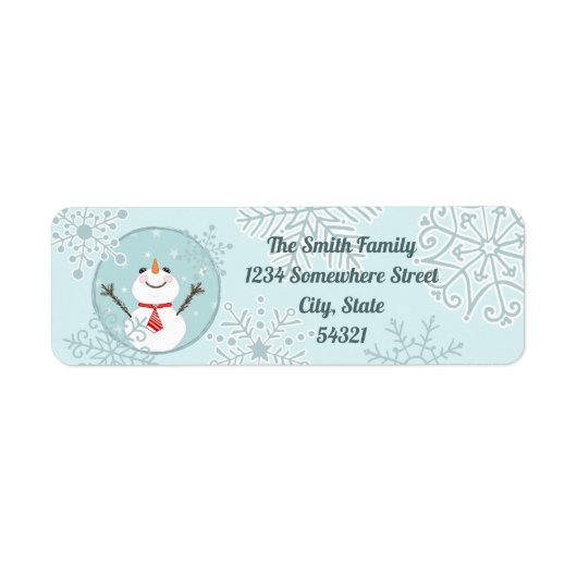 Custom Christmas Snowman Rücksendeadressen-Aufkleb (Vorne)