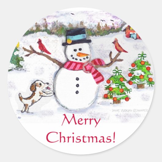 Custom Christmas Snowman Stickers (Vorderseite)