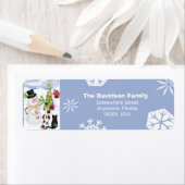 Custom Christmas Snowmen Rücksendeadressen-Aufkleb (Insitu)