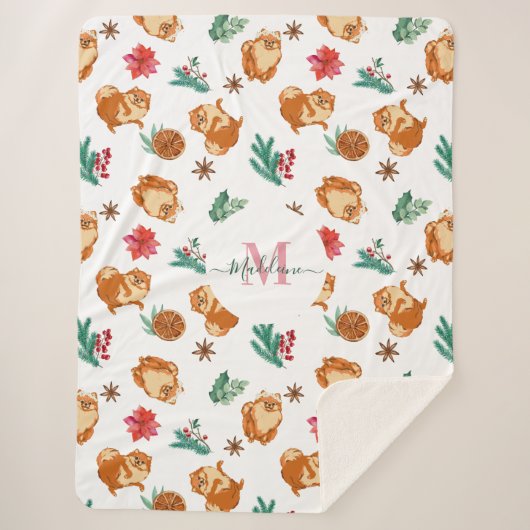 Custom Christmas Spitz Sherpadecke (Vorderseite)