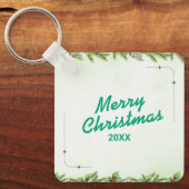Custom Christmas Square Metal Keychain Schlüsselanhänger (Vorderseite)