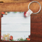 Custom Christmas Square Metal Keychain Schlüsselanhänger (Rückseite)