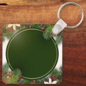 Custom Christmas Square Metal Keychain Schlüsselanhänger (Rückseite)