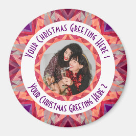 Custom Christmas Star Fun Jolly Red Foto Gruß Magnet