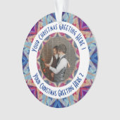 Custom Christmas Star Jolly Blue Foto Gruß Ornament (Vorderseite)