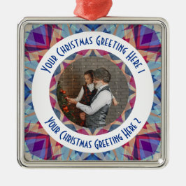 Custom Christmas Star Jolly Blue Foto Gruß Ornament Aus Metall