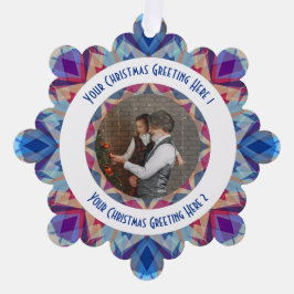 Custom Christmas Star Jolly Blue Foto Gruß Ornament Karte