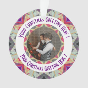 Custom Christmas Star Jolly Gray Foto Gruß Ornament