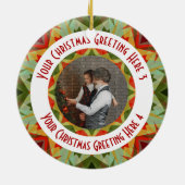 Custom Christmas Star Jolly Green Foto Gruß Keramik Ornament (Hinten)