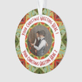 Custom Christmas Star Jolly Green Foto Gruß Ornament (Vorderseite)