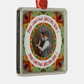 Custom Christmas Star Jolly Green Foto Gruß Ornament Aus Metall (Rechts)