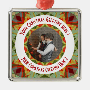 Custom Christmas Star Jolly Green Foto Gruß Ornament Aus Metall
