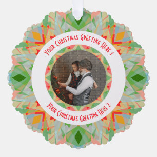Custom Christmas Star Jolly Green Foto Gruß Ornament Karte