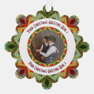 Custom Christmas Star Jolly Green Foto Gruß Ornament Karte