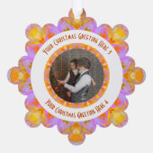 Custom Christmas Star Jolly Pink Foto Gruß Ornament Karte (Rückseite)