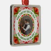 Custom Christmas Star Jolly Red Foto Gruß Ornament Aus Metall (Rechts)