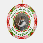 Custom Christmas Star Jolly Red Fun Foto Gruß Keramik Ornament (Links)
