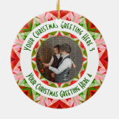 Custom Christmas Star Jolly Red Fun Foto Gruß Keramik Ornament (Hinten)