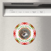 Custom Christmas Star Jolly Red Fun Foto Gruß Magnet (In Situ (Geschirrspüler))