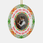 Custom Christmas Star Merry Green Foto Gruß Keramik Ornament (Rechts)