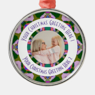 Custom Christmas Star Modern Green Foto Gruß Ornament Aus Metall